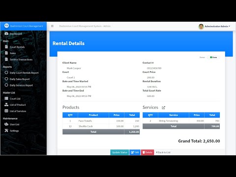 Badminton Court Booking Management