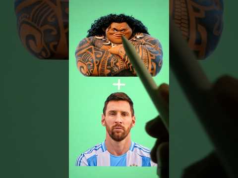 I turned Messi into Maui (from Moana) ✨ #moana #messi #art #shorts