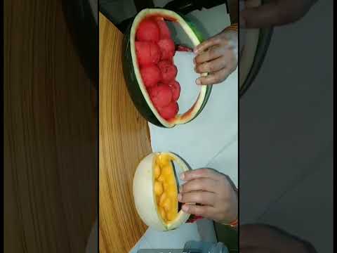 Watermelon  Maskmelon   Fruit Basket #viral #trending #fruits Shot