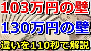 103万円の壁と130万円の壁の違いを110秒で解説します。