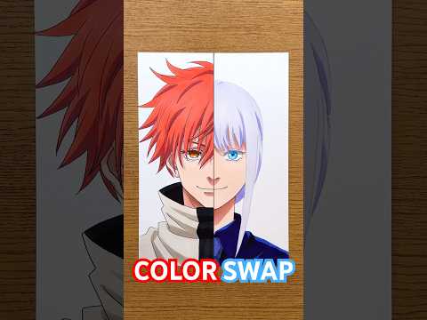 COLOR SWAP Gojo | Makima イラストメイキング #makima #gojo #satorugojo #jujutsukaisen #chainsawman #colorswap