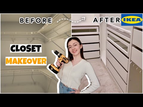 [ENG SUB]小型步入式衣橱大改造| IKEA PAX | SMALL WALK IN CLOSET MAKEOVER + CLOSET TOUR