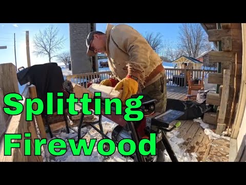 Splitting Wood for the Homestead with Electric Splittler