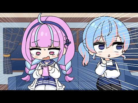 Aqua is left alone with HoshiMommy and cries for help【Hololive AnimatedClip/Eng sub】【suisei　/Aqua】