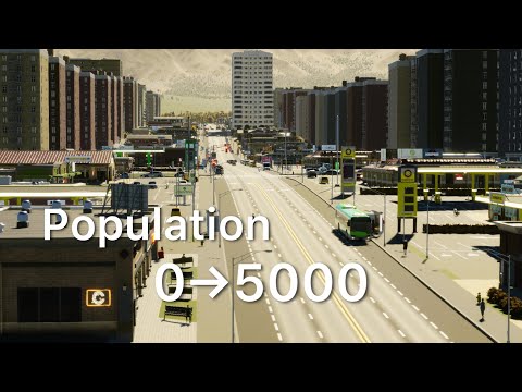 Building a city from 0 to 5,000 artificial people [Cities Skyline 2]