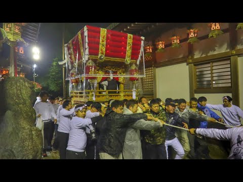 令和6年   八尾市   恩智神社秋祭り   太鼓台 担ぎ 拝殿廻り