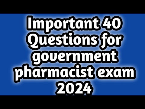 government Pharmacist exam preparation