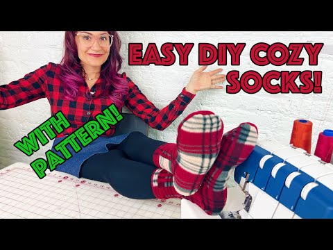 How to Sew Super Cozy Socks! Easy Tutorial With Pattern!