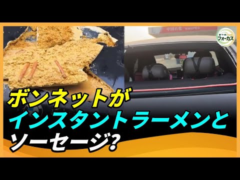 中国の電気自動車は笑いの種？ ボンネットがインスタントラーメンとソーセージでできている！？