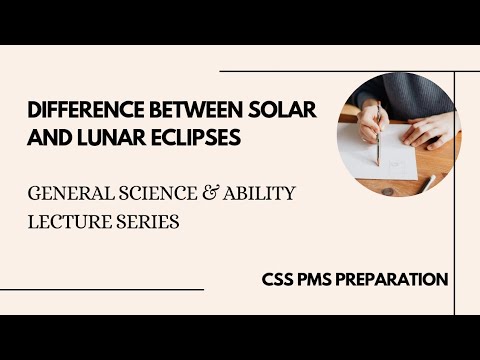 What is eclipse.. Types and difference between solar and lunar eclipse. Css Pms Gk