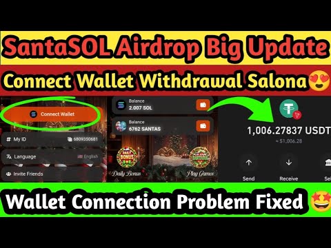 "How to Solve SantaSOL Airdrop Wallet Connection Problem | Earn With Abhi"