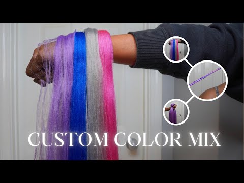 CUSTOM BLENDING BRAIDING HAIR| PINK,PURPLE,BLUE,SILVER|HOW TO MIX BRAIDING HAIR