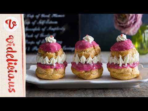 華やかなフランスの伝統菓子♡ラズベリーのルリジューズ｜How to make Raspberry Taste Religieuse