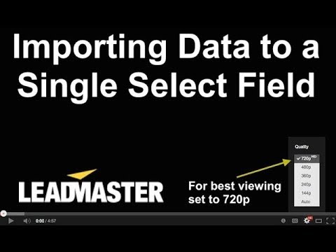 Importing Data to a Single Select Field