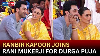 Durga Puja 2024: Ranbir Kapoor, Rani Mukerji at North Bombay Sarbojanin pandal