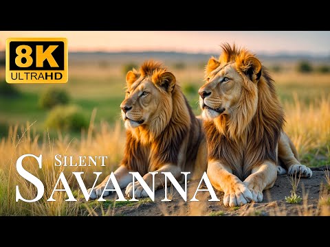 Silent Savanna 8K ULTRA HD🐾Epic Wildlife Journey With Calm Cello