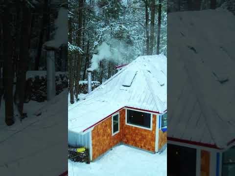 Blizzard at the off-grid cabin #shorts