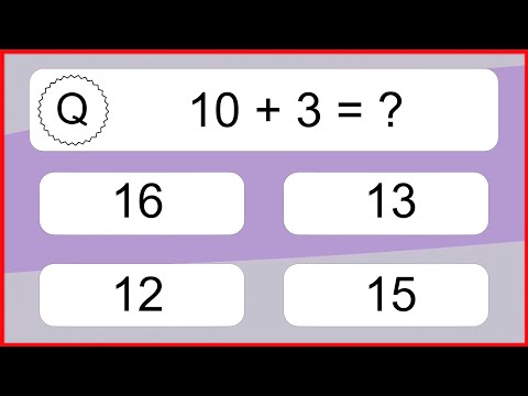 20 Addition Quiz Exercises for Kids