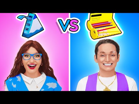 Boys vs Girls 🏫😂 Hilarious School Hacks & Crafts Challenge