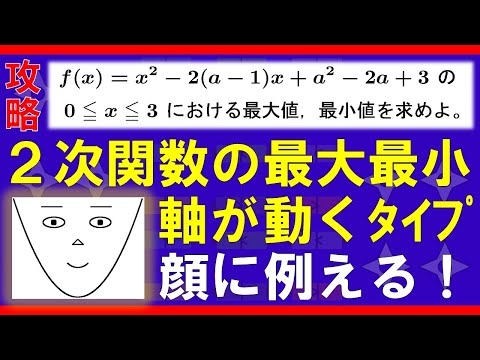 【２次関数】２次関数の最大最小（軸変動型）