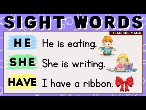 LET'S READ! | SIGHT WORDS SENTENCES | HE, SHE, HAVE | PRACTICE READING ENGLISH | TEACHING MAMA