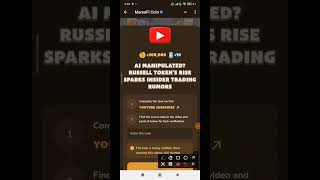 AI MANIPULATED? RUSSELL TOKEN'S RISE SPARKS INSIDER TRADING RUMORS | Memefi New Video Code