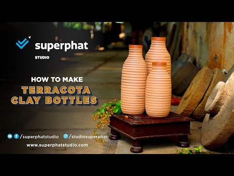 How to make clay bottles | Terracotta clay pottery products | Superphat Studio