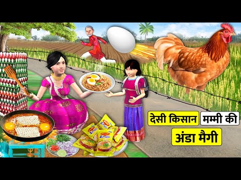 Egg Maggi Masala Noodles Street Food by Desi Kisan Mummy Hindi Kahaniya Moral Stories Hindi Stories