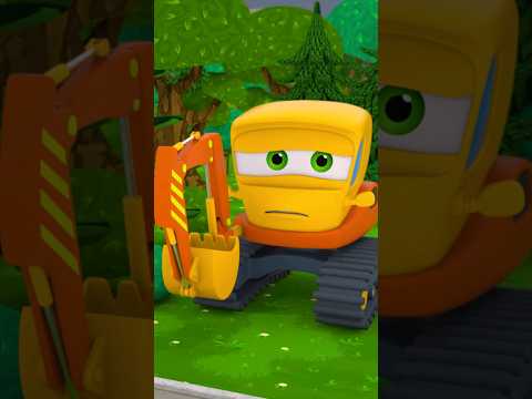 Funny Excavator 🚜 Motorville - 3D Cars Cartoon #cartoon #motorville #kidscartoon #trending #shorts