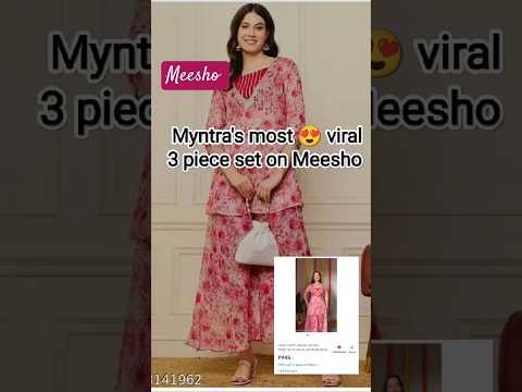 Meesho sasta 3 piece set || Myntra's 3 piece set from Meesho #shorts #meesho #myntra #trendwrasha