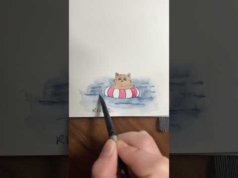 Another cat for #peachtober day 8! #watercolorpainting #painting #watercolor #cat #drawingchallenge