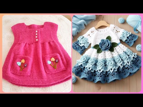 Hermosos patrones de vestidos de bebé tejidos a crochet hechos a mano