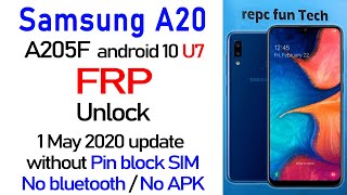 Samsung A20 Frp bypass | samsung sm-a205f frp unlock android 10 | no apk / no Bluetooth / no SIM