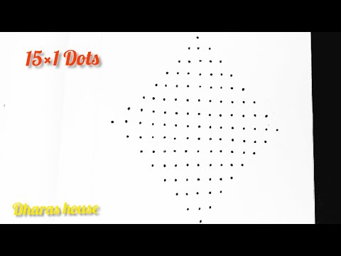 Simple rangoli designs||15×1dots chinna muggulu||beginners kolam||dharas house||#36