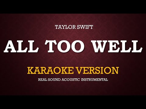 Taylor Swift - All Too Well | Karaoke Lyrics | Acoustic Version