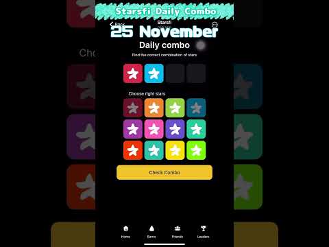 ⭐️【Starsfi】Starsfi Daily Combo | 25 November #starsfi #Daily #combo #today #25november #telegram