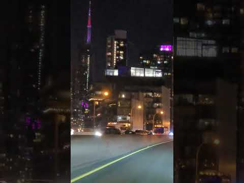 Driving Downtown Toronto at Night #shortvideo