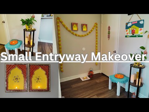 Rental Friendly Entryway Makeover | Small Home Entrance Diwali Decor Ideas | DIY| Minimal Decor Idea