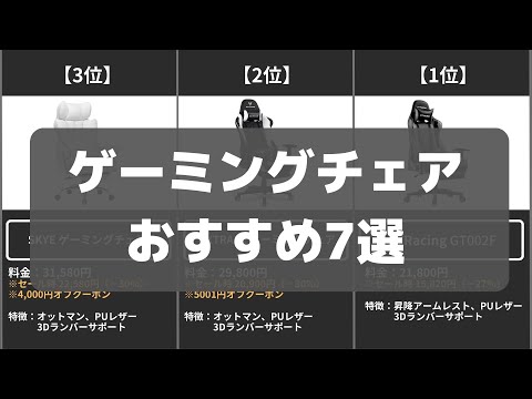 【激安セール】Amazonのゲーミングチェア売れ筋ランキング2024年