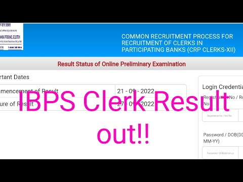 IBPS Clerk Prelims Result out II Link in pin comment