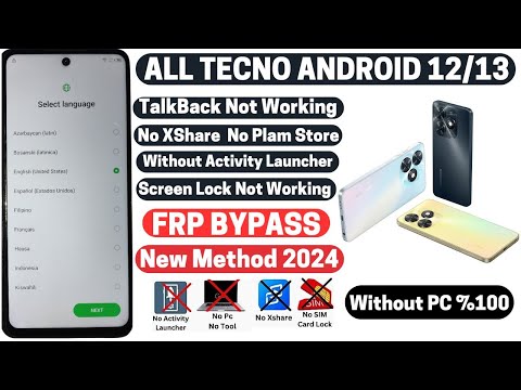 All Tecno FRP Bypass 2024 | No XShare  No Plam Store No Activity Launcher | Google Unlock Without Pc