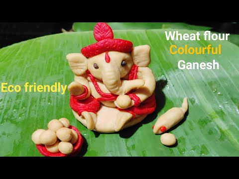 Wheat flour Ganesh idol making|Eco friendly Ganesh|వినాయకుడుని ఈ విధంగా colourful గా చేసుకోండి