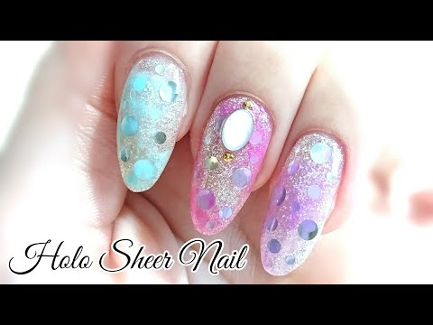 キラキラ ホロ透けネイル✴️《Glitter hologram transparent nail》