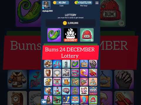 BUMS 24 DECEMBER LOTTERY