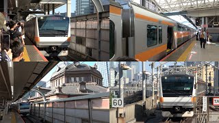 10/13/2024 Japan Railways Chuo Line: Debut of E233 Series Green/1st Class Cars at Tokyo