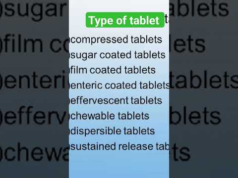 Tablet, Types of tablet, Pharmacist, pharmacy, chemistry