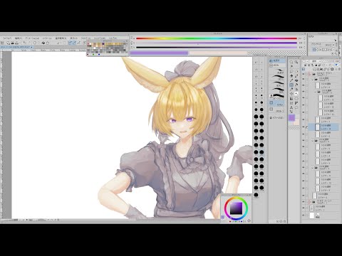 無言で作業垂れ流し【お絵かき/尾丸ポルカ】