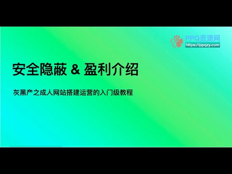 细说安全与隐蔽反追踪，分析网警的追踪方法与对比各个翻墙方式。详解探讨网站盈利模式与优劣建议 「啪啪雀2023入门教程」