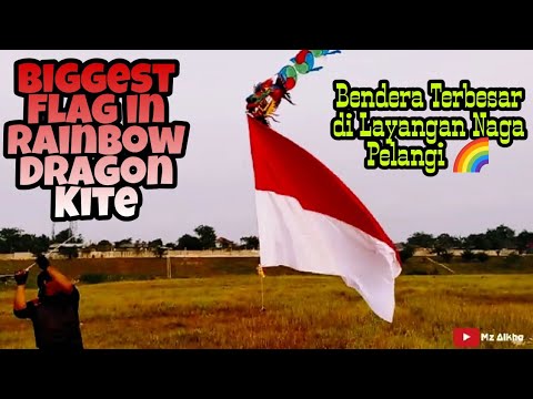 Biggest Flag in Rainbow Dragon Kite | Bendera Terbesar di Layangan Naga Pelangi