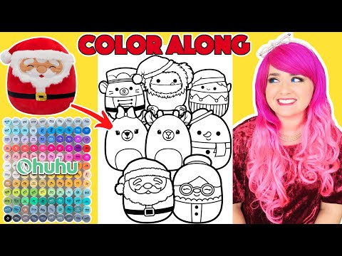 Color Squishmallows Christmas Picture With Me | COLOR ALONG WITH KIMMI